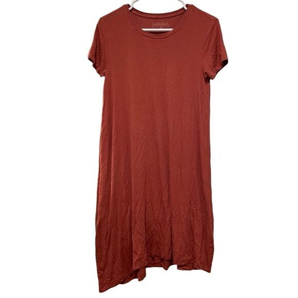 Peruvian Connection Dress Womens XS Burnt Sienna TShirt Short Sleeve Flowy - Picture 1 of 4